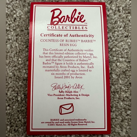 NWT Barbie Countess of Rubies Resin Egg - Picture 6 of 6